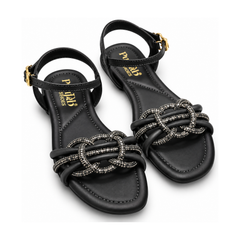 Black Buckle Strap Sandals Party Wear SHOP WITH CONFIDENCE!
