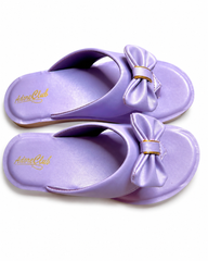 Elegant Lavender Bow Ladies Slippers