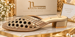Golden Embellished Pointed-Toe Khussa | Party &