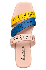 Fancy Chappal Mustard Yellow, Pink & Blue 💛🩷💙 Multi Color
