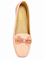 Peach Pink Bow Style Shoes