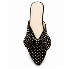 Fancy Bow Shoes– Black & Gold
