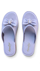 Elegant Lavender Bow Ladies Slippers