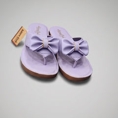 Elegant Lavender Bow Ladies Slippers