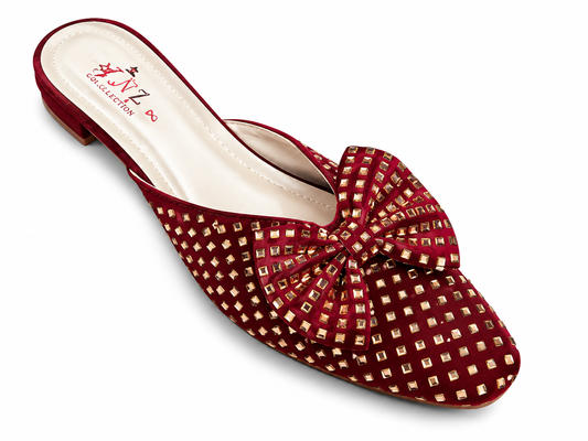 Fancy Bow Shoes– Black & Gold