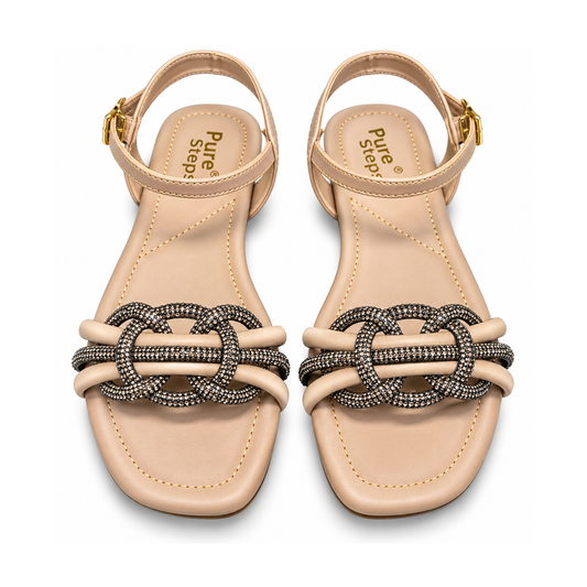 Black Buckle Strap Sandals Party Wear SHOP WITH CONFIDENCE!