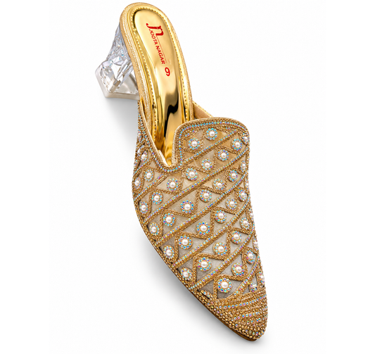 ❄️Premium Fancy Khussa | Elegant Golden Embellished Winter Collection