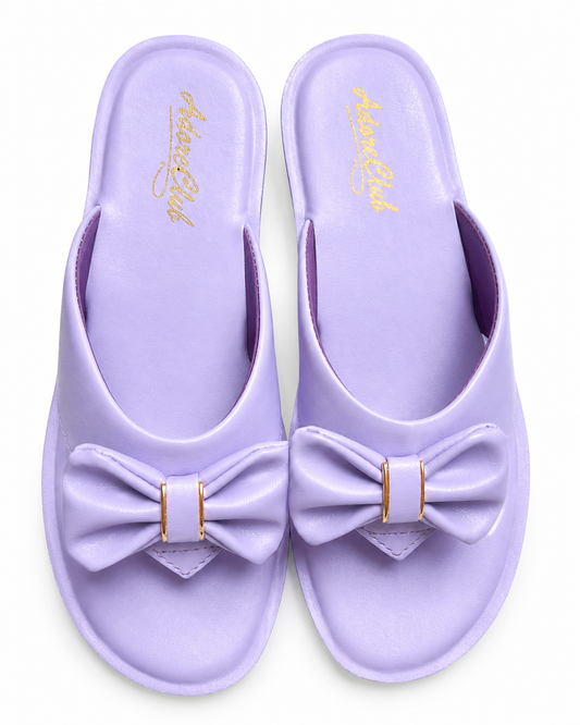 Elegant Lavender Bow Ladies Slippers