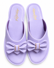Elegant Lavender Bow Ladies Slippers