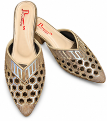 Golden Embellished Pointed-Toe Khussa | Party &
