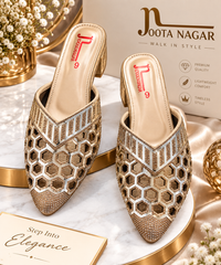 Golden Embellished Pointed-Toe Khussa | Party &