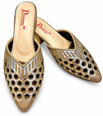 Golden Embellished Pointed-Toe Khussa | Party &