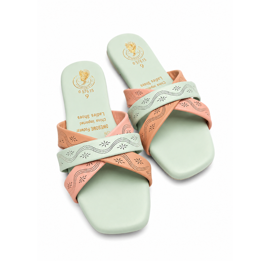 Mint Green & Peach Pink 3clr