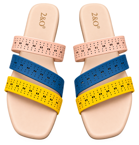 Fancy Chappal Mustard Yellow, Pink & Blue 💛🩷💙 Multi Color