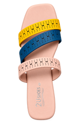 Fancy Chappal Mustard Yellow, Pink & Blue 💛🩷💙 Multi Color