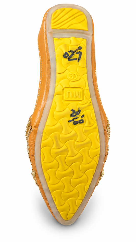 Golden Embroidered Khussa | Premium Party Wear Traditional Jutti