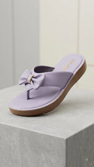 Elegant Lavender Bow Ladies Slippers